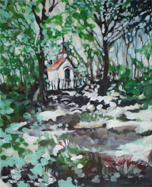 Kaplnka pri Petránkách, akryl na plátne, 2017